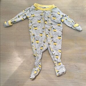 Kickee Pants Yellow and Gray Footie